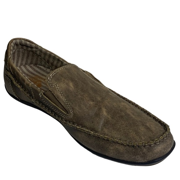 Sketchers Men’s Leather Balance Gray Slip On Comfort Loafer Size 9 - Picture 1 of 10